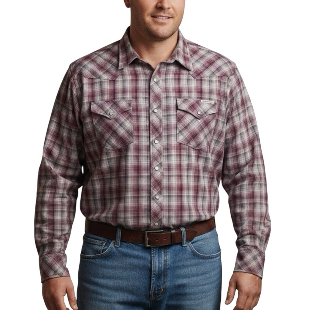 Lucky Brand 2XL Flannel Pearl Snap Western Button Up Shirt